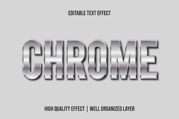 Vector chrome,  metallic text effect style