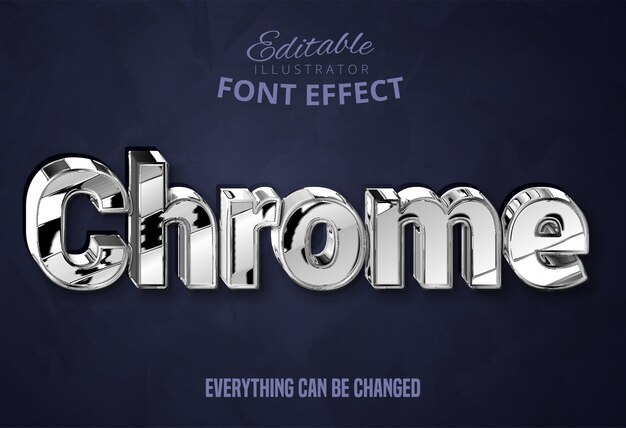 Chrome text, editable font effect