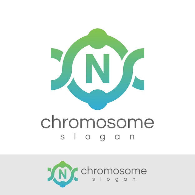 Cromosoma iniziale lettera n logo design