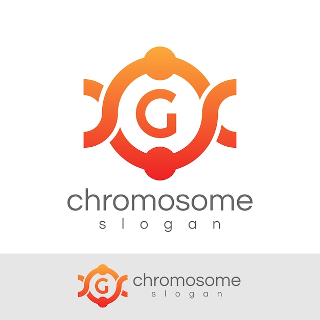 chromosoom eerste letter G logo ontwerp