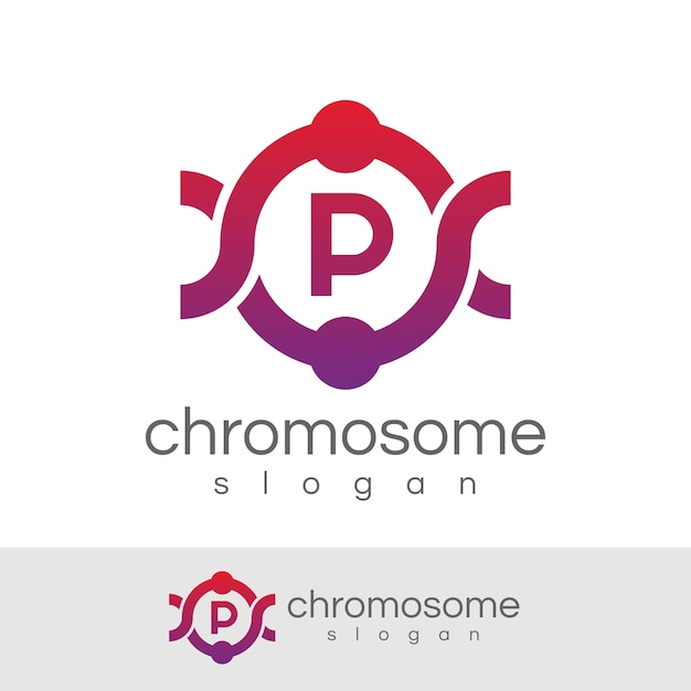 chromosoom eerste Letter P Logo ontwerp