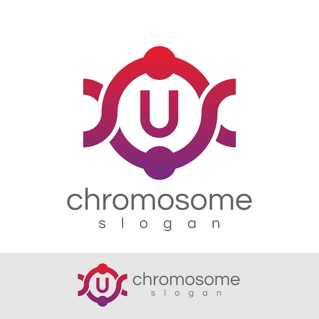 Chromosoom eerste letter u logo ontwerp