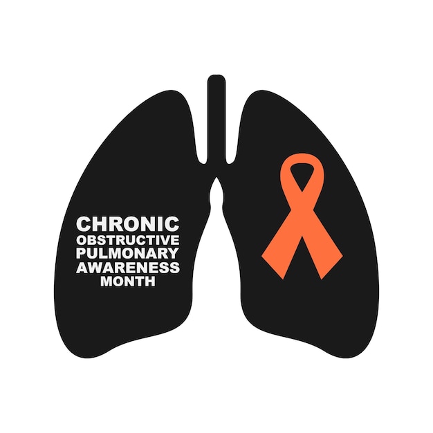 Vettore illustrazione dell'immagine vettoriale del mese di consapevolezza polmonare ostruttiva cronica