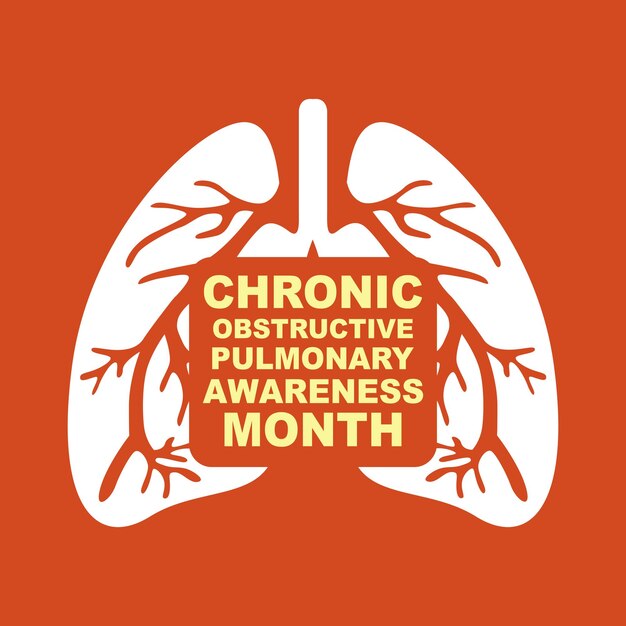 Vector chronic obstructive pulmonary awareness month vector image illustration