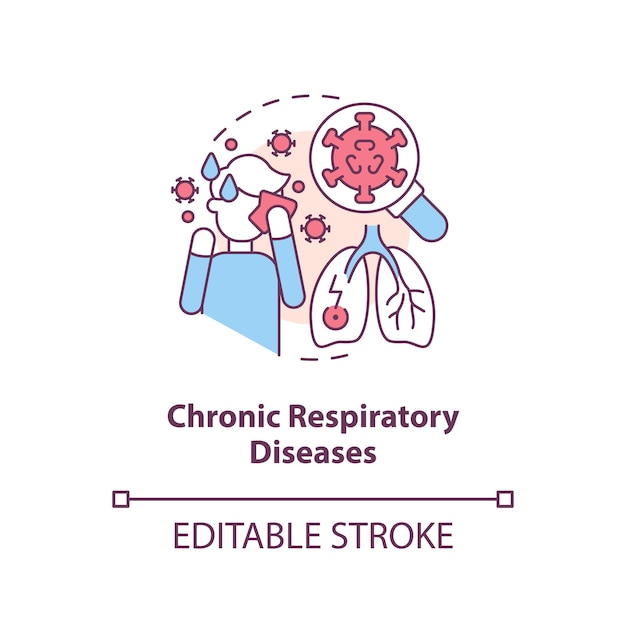 Chronic respiratory diseases concept icon