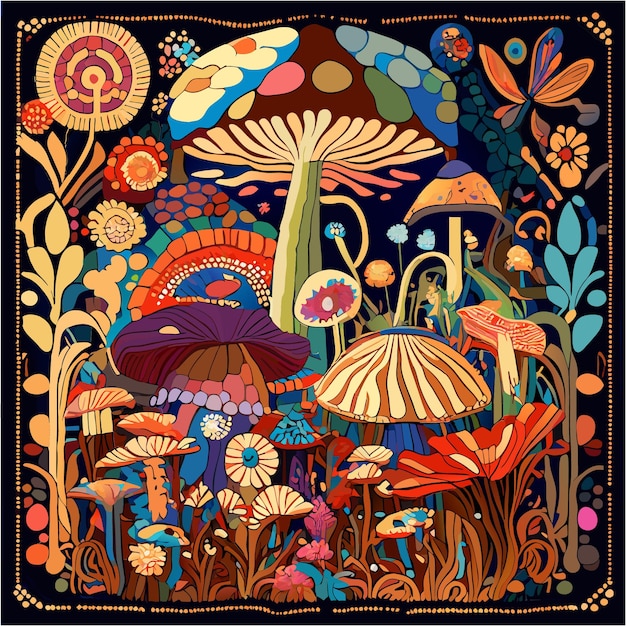Chronicles of the Fungal Wonderland Boho Textile Artistry and the Serpentine Odyssey