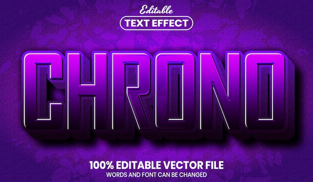 Vector chrono text, font style editable text effect