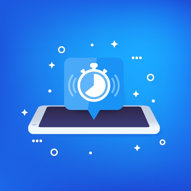 chronometer, countdown icon with smart phone