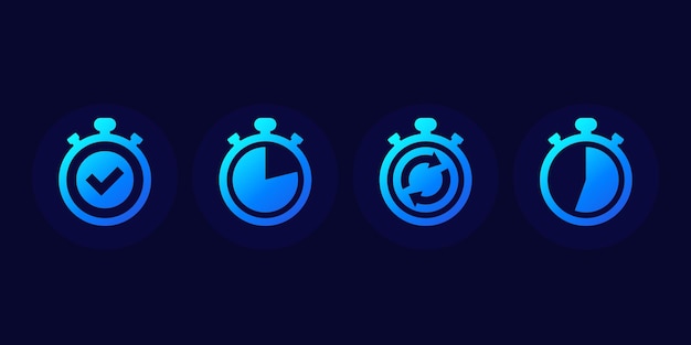 Chronometer, timer or countdown vector icons