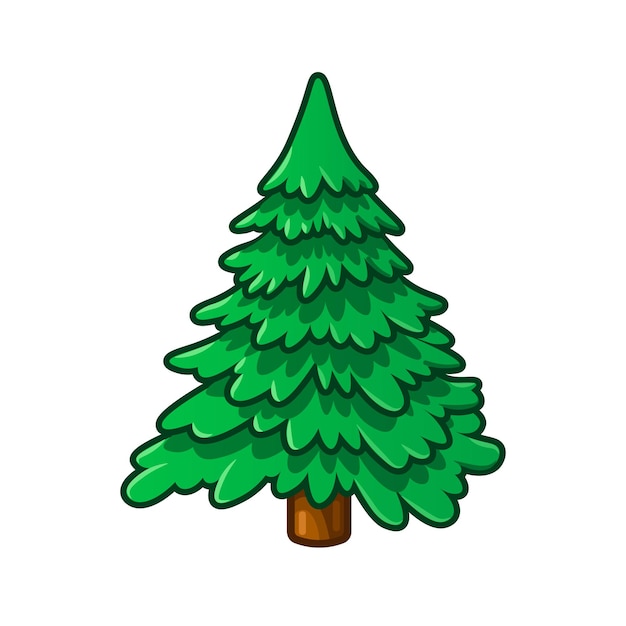 Emoji albero sempreverde di natale isolato su sfondo bianco