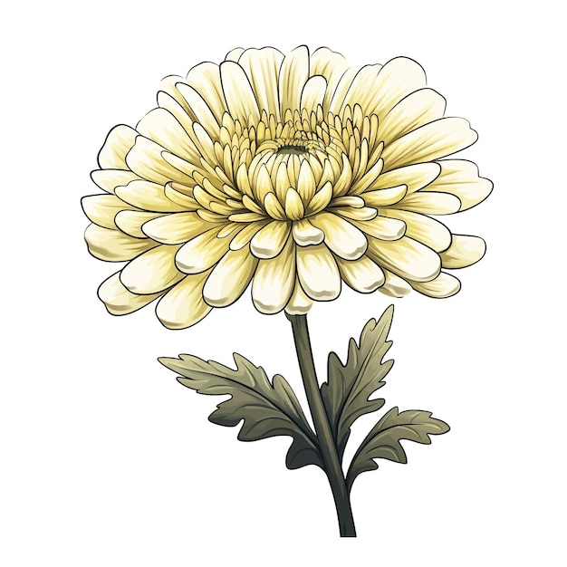 Vector chrysant bloem vector clipart witte achtergrond