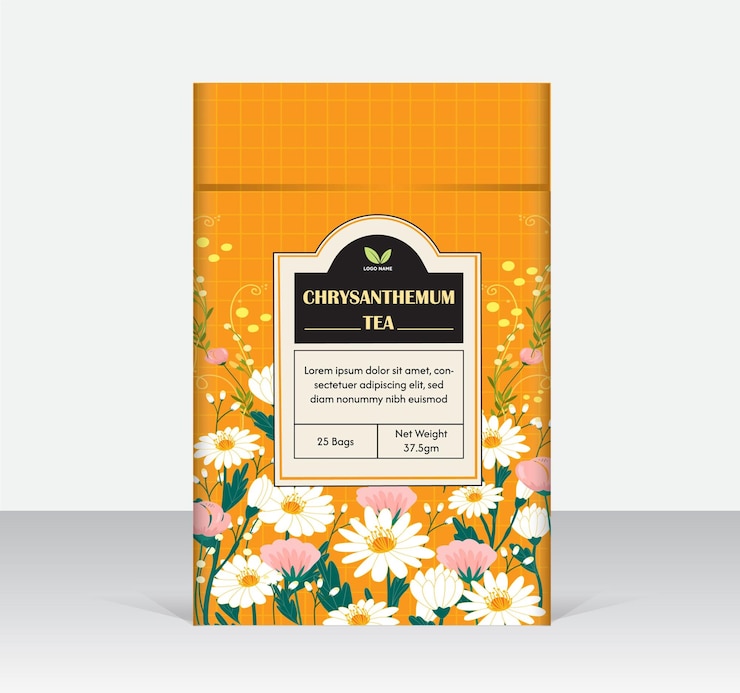 Vector chrysanthemum tea packaging design