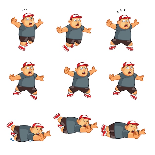 Chubby Boy Cartoon Game Animation Sprite