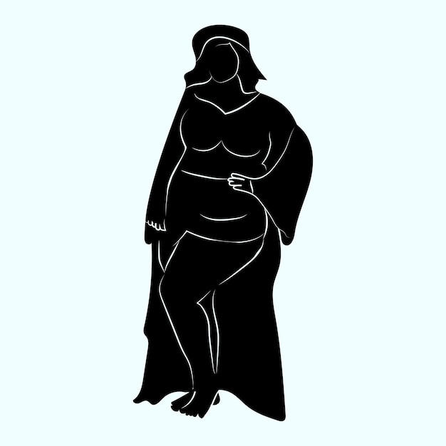 Chubby woman silhouette design stock illustration