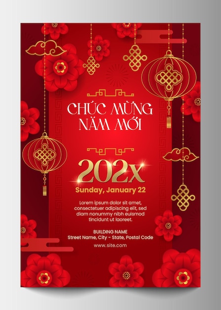 chuc mung nam moi poster luna new year poster design