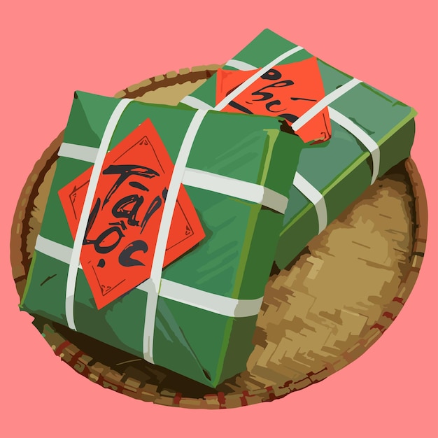 Vector chung cake vietnam ilustration