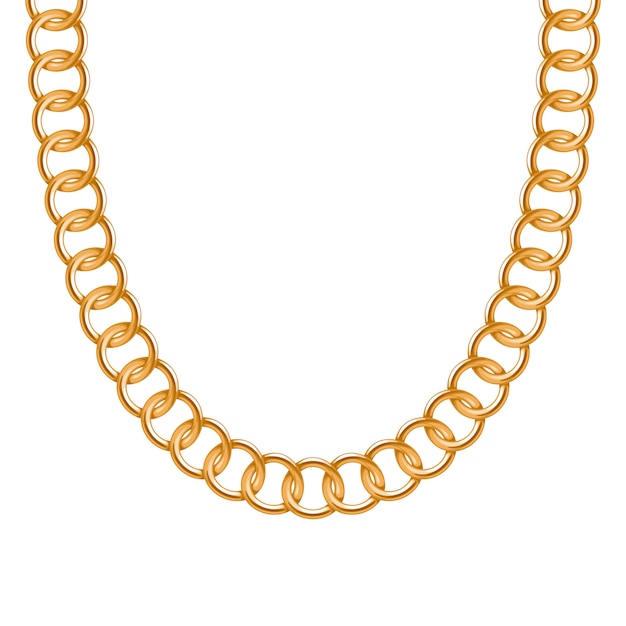 Chunky chain golden metallic necklace or bracelet. personal fashion accessory .  brush included.