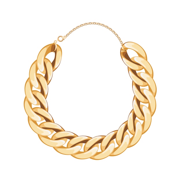 chunky chain golden metallic necklace or bracelet. personal fashion accessory .