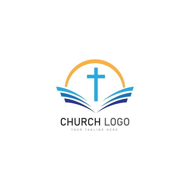 Вектор Церковный христианский логотип векторный шаблон дизайна иконок христианские символы