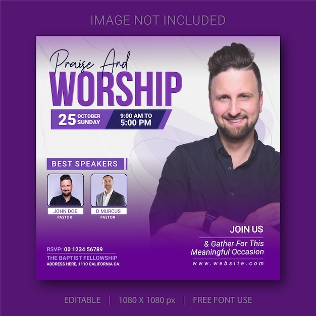 Church conference social media post and web banner