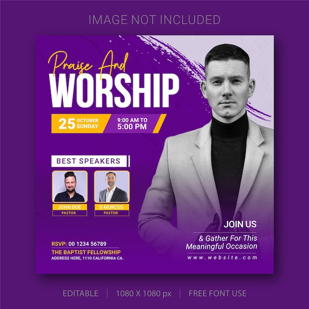 Church conference social media post and web banner