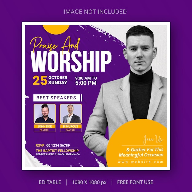 Church conference social media post and web banner