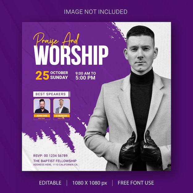 Church conference social media post and web banner