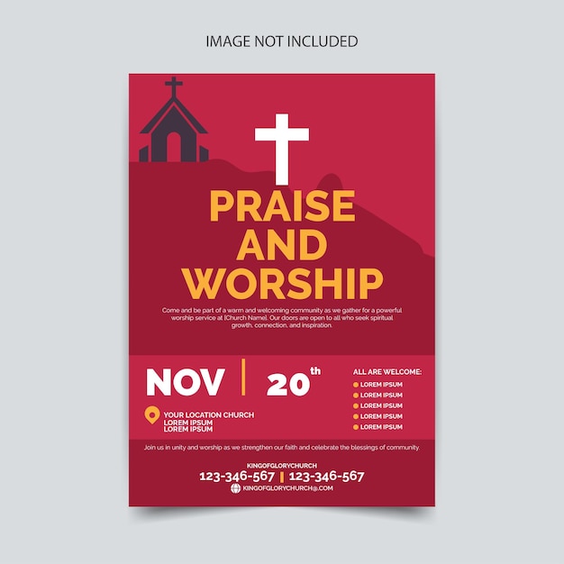 Vector church flyer design template