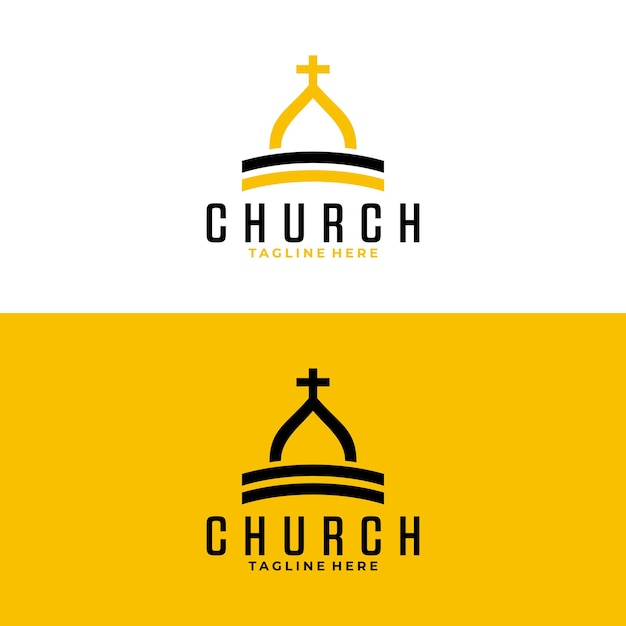 Church logo icon vector illustration concept