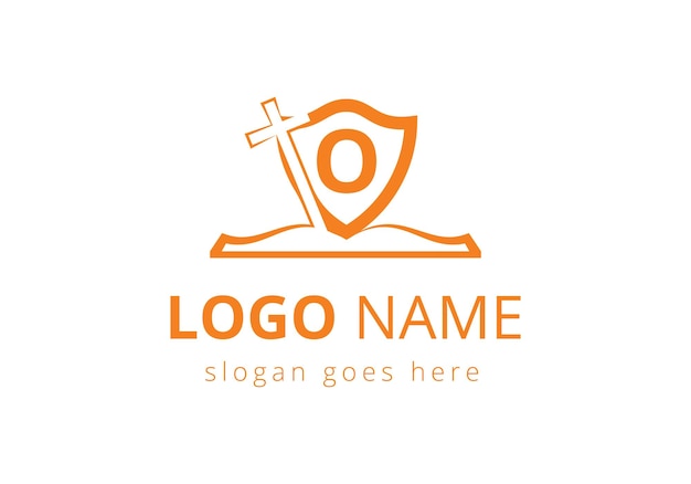 Church logo With O Letter Concept Christian sign symbols The cross of Jesus logo