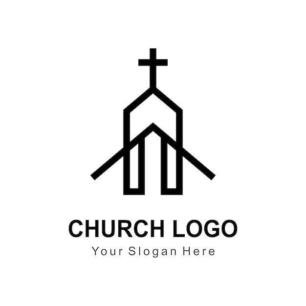 ベクトル 教会のアウトラインスタイルのベクトルのロゴ