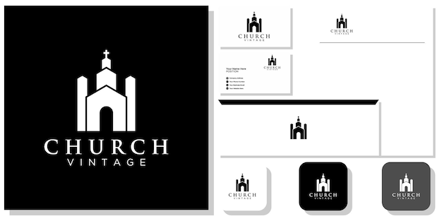 church symbol faith prayer spiritual religious with brand identity template