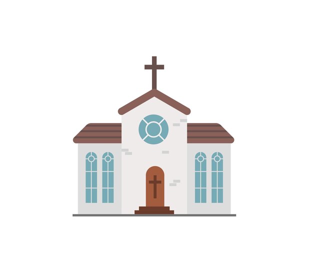 Icona isolata del vettore della chiesa. illustrazione emoji della chiesa. emoticon isolata di vettore della chiesa