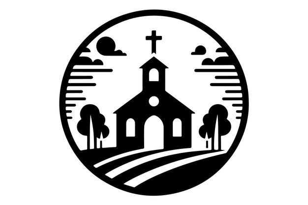 教会のベクトルロゴ アイコン