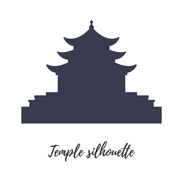 Vector churches illustrations asian temple vector silhouettes illustrations on a white background