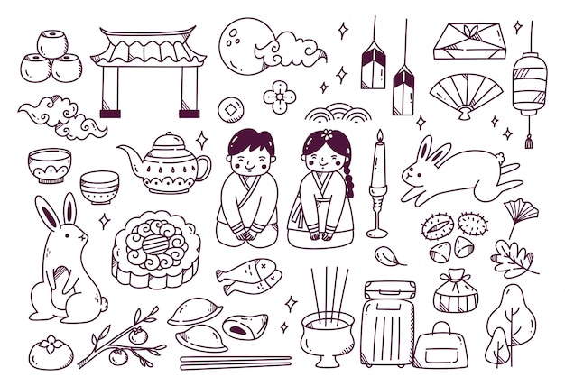 Chuseok festival doodle