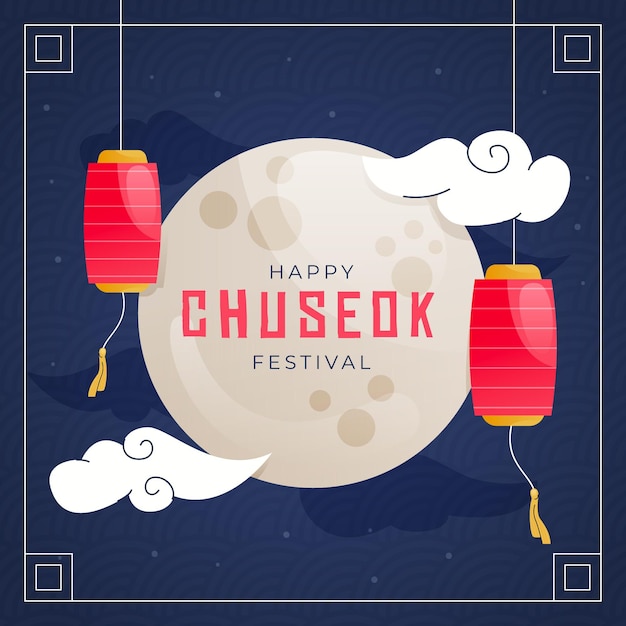 Chuseok festival illustration style