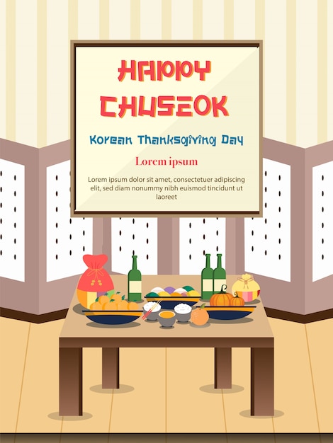 Disegno dell'illustrazione di chuseok.