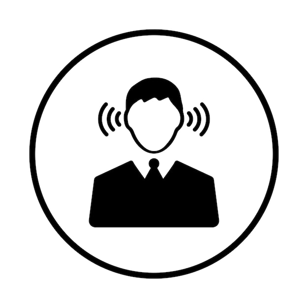 Vector cia spy listener icon black vector graphics