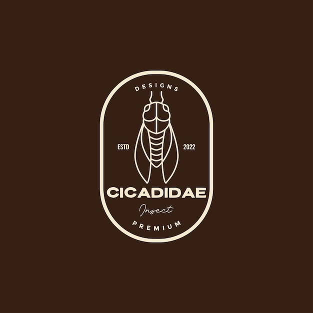 Дизайн логотипа значка насекомых cicadidae