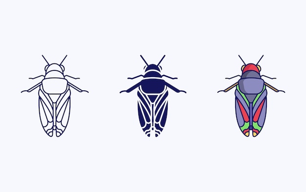 Cicadidae vector illustration icon