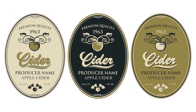 Cider labels set