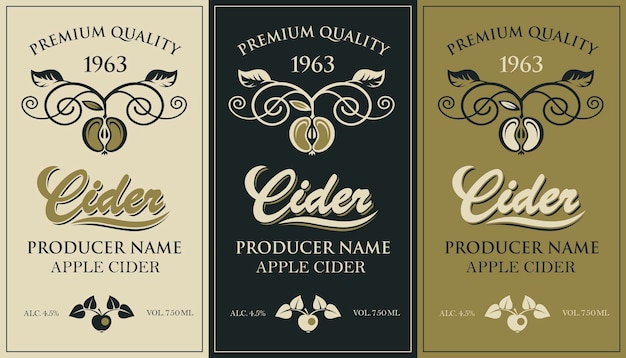 cider labels set