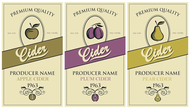 cider labels set