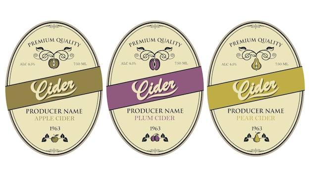 cider labels set