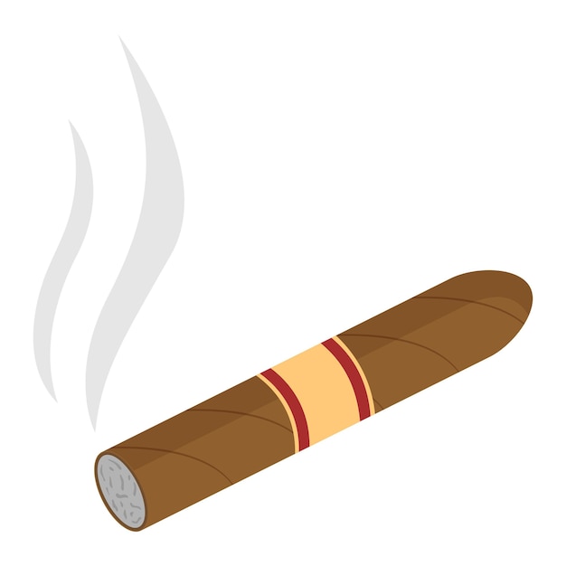 Cigar icon A smoking cigar Vector illustration