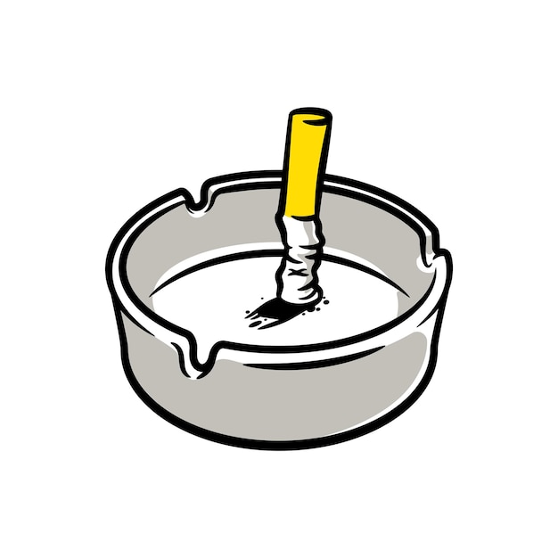 Cigarette and Ashtray Vector