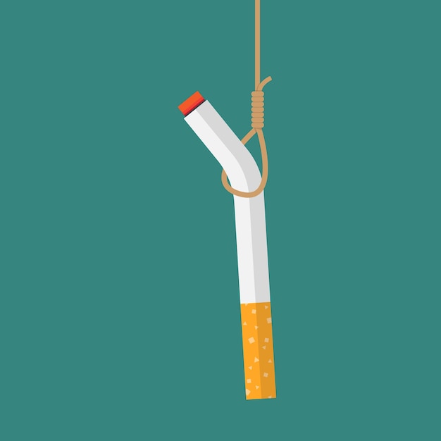 Cigarette hanging with rope concept