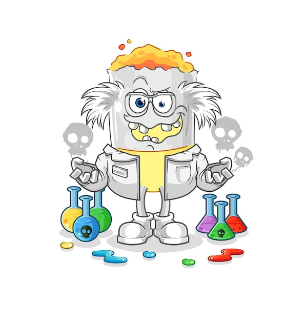 Cigarette mad scientist illustration character vector