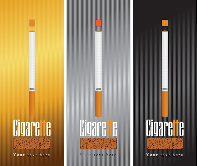 Vector cigarette pack label set